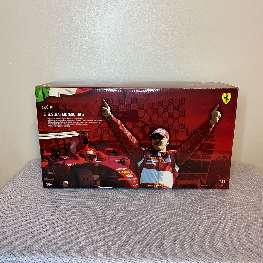 limited Hot wheels 248 F1 10 09 2006 Monza ,Italy. Michael Schumacher original